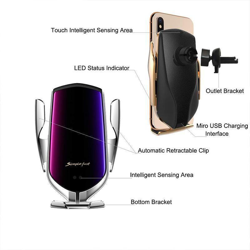 （BUY 1, GET 2 ）Wireless Automatic Sensor Car Phone Holder and Charger