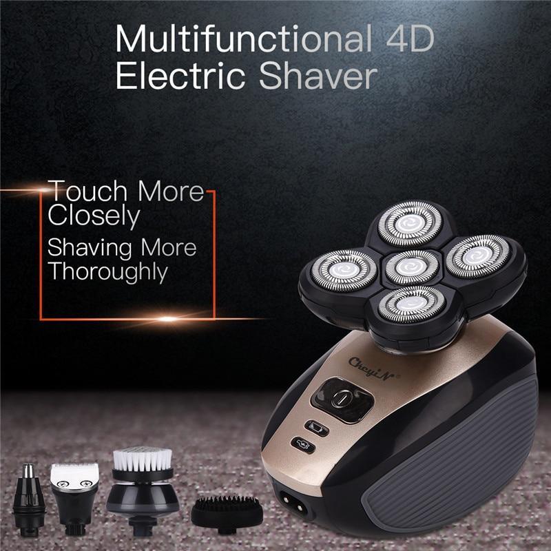 5 In 1 Men's 4D Electric Shaver Rechargeable 5 Floating Heads Beard Nose Ear Hair Trimmer Bald Head Razor Clipper Face Brush44