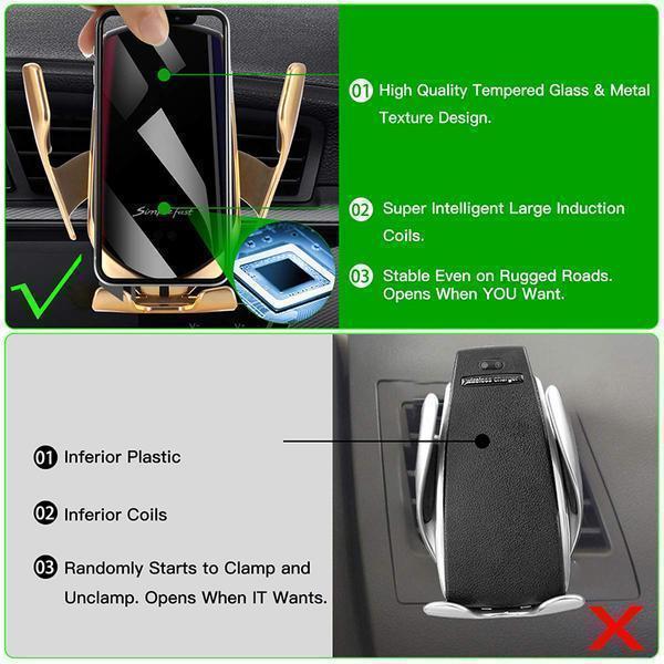 （BUY 1, GET 2 ）Wireless Automatic Sensor Car Phone Holder and Charger