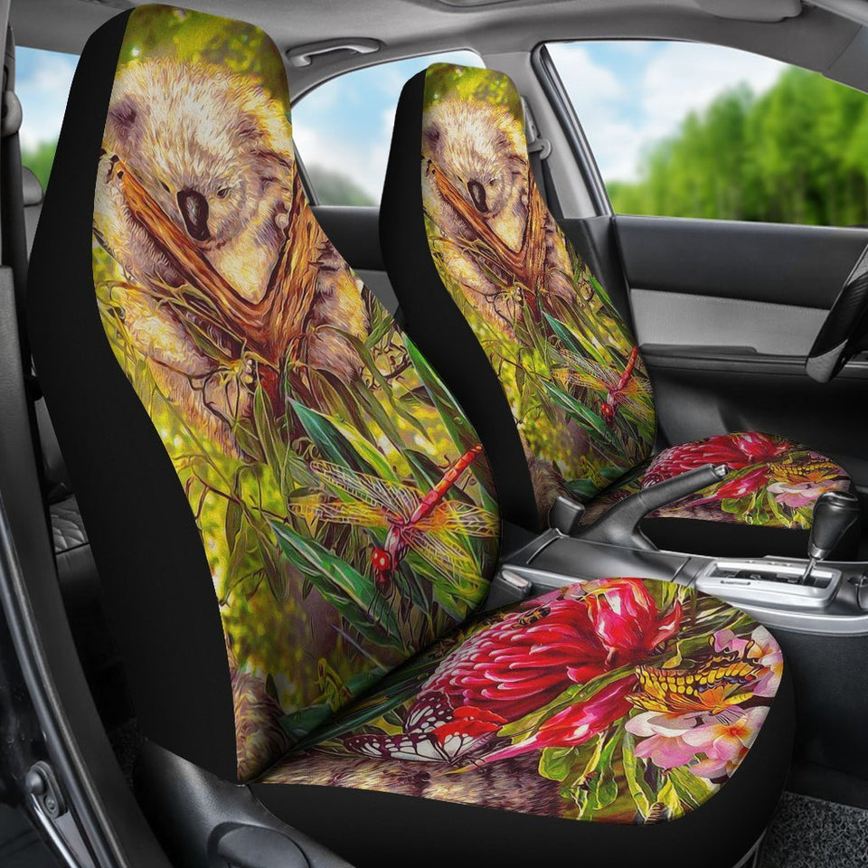 1stAustralia Koala Car Seat Covers - 3D Koala with Waratah Flower Seat Cover - Universal Fit - BN15