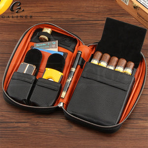 Genuine Leather Travel Cigar Case