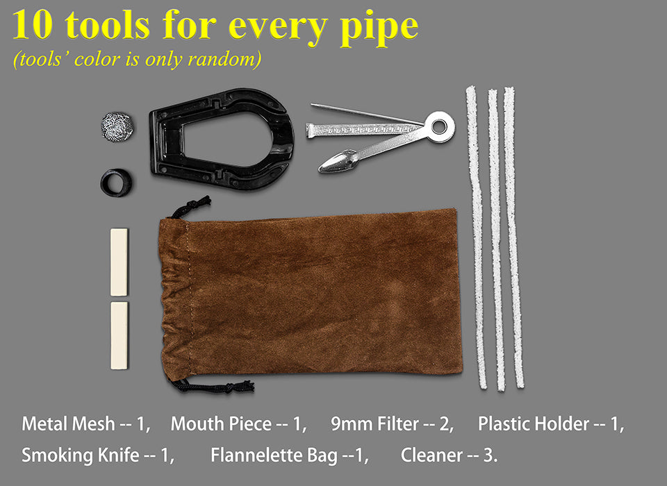 10 Tools Set Red Sandal Wood Pipe