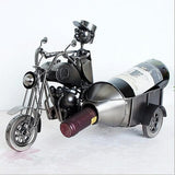 Handmade Iron Man Riding A Motorcycle Whisky Wine Holder