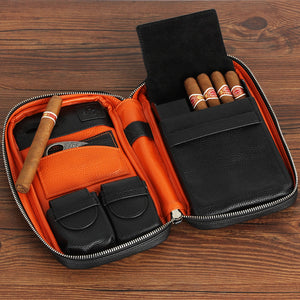 Genuine Leather Travel Cigar Case