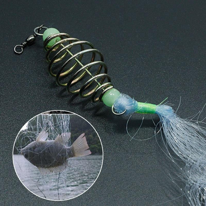 New Explosion Fish hook Stainless Steel Rigs Swivel Fishing Tackle Lures Baits Single Combination String Hook with Net Mesh