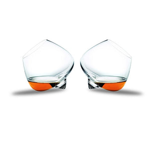 Wide Belly Whiskey Wine Crystal Glasses