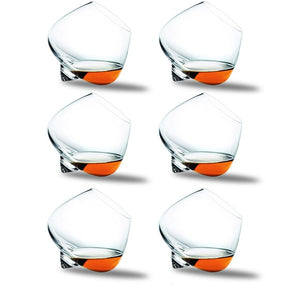 Wide Belly Whiskey Wine Crystal Glasses