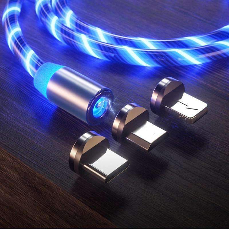 DarkNight™ Magnetic Glow LED Charging Cables - Type C, iPhone, Micro USB