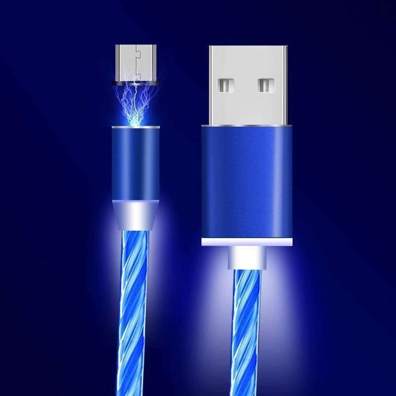 DarkNight™ Magnetic Glow LED Charging Cables - Type C, iPhone, Micro USB