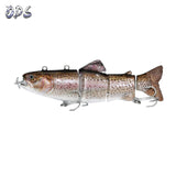 ODS Electric Lure Wobblers For Fishing 4-Segement Swimbait USB Rechargeable lure Crankbait Flashing LED light Fishing lure