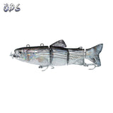 ODS Electric Lure Wobblers For Fishing 4-Segement Swimbait USB Rechargeable lure Crankbait Flashing LED light Fishing lure