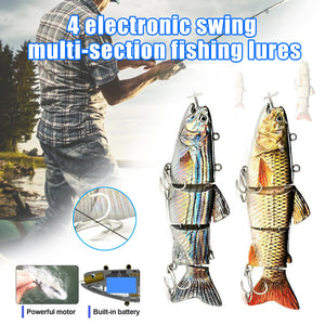 Electric Fishing Lure Wobblers 4-Segement Swimbait USB Rechargeable Artificial Bait ASD88