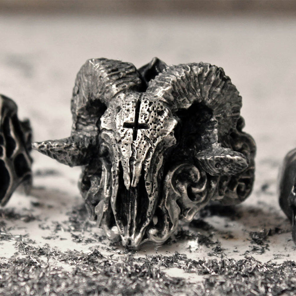 Vintage Satanic Demon Skull Ring