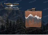 Hot selling 6oz wooden wrapped 304# stainless steel hip flask Alcohol Bottle