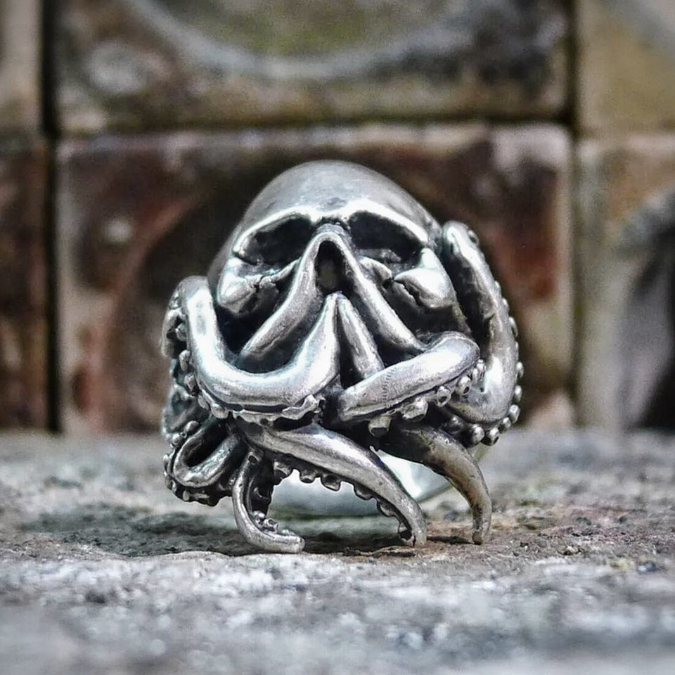 Men's Kraken Octopus Skull Ring