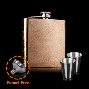 Stainless Steel Hip Flask flowers Flask for Alcohol Bottle