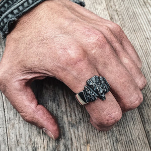 Men's Viking Ring  Steel Biker Rings