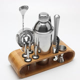 12pcs/set Stainless Steel Cocktail Hand Shaker Tool Kit with Holder