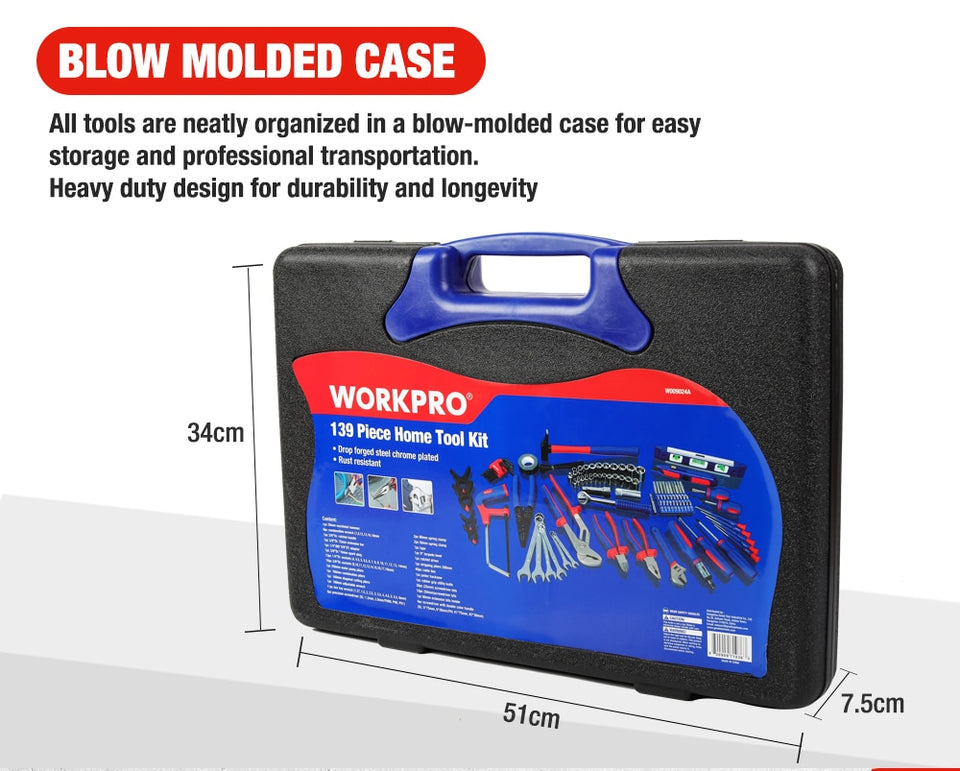 WORKPRO 139PC Home Tools Set