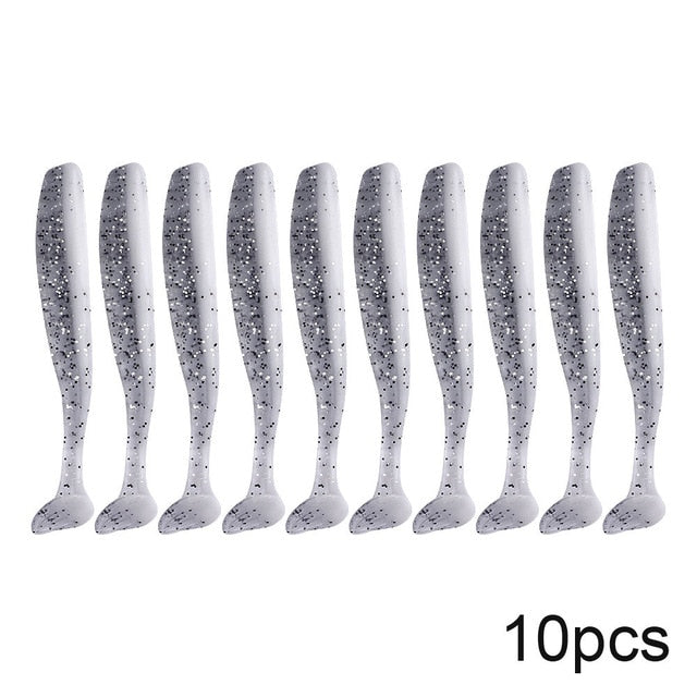 10pcs Soft Lures Silicone Bait 7cm 2g