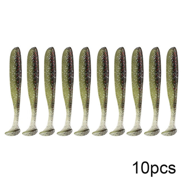 10pcs Soft Lures Silicone Bait 7cm 2g