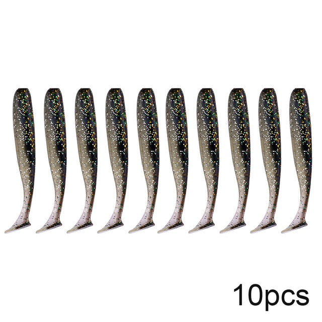 10pcs Soft Lures Silicone Bait 7cm 2g