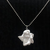 Cute Cupid Angel Pendant Stainless Steel Necklace\ earrings