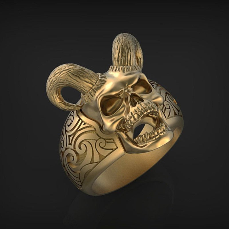 Classic Retro Satan Devil Skull Ring