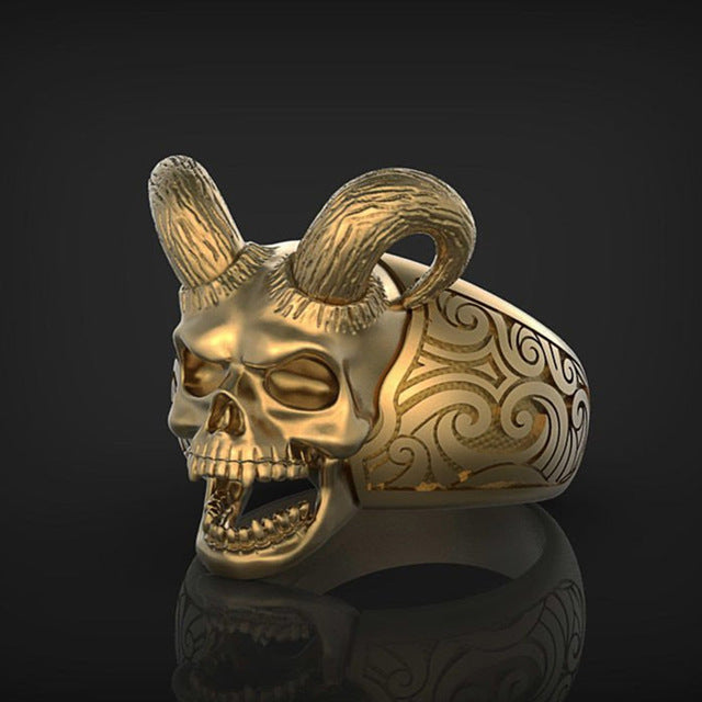 Classic Retro Satan Devil Skull Ring