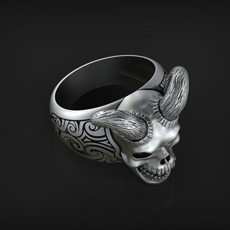 Classic Retro Satan Devil Skull Ring