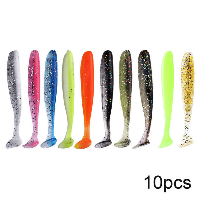 10pcs Soft Lures Silicone Bait 7cm 2g