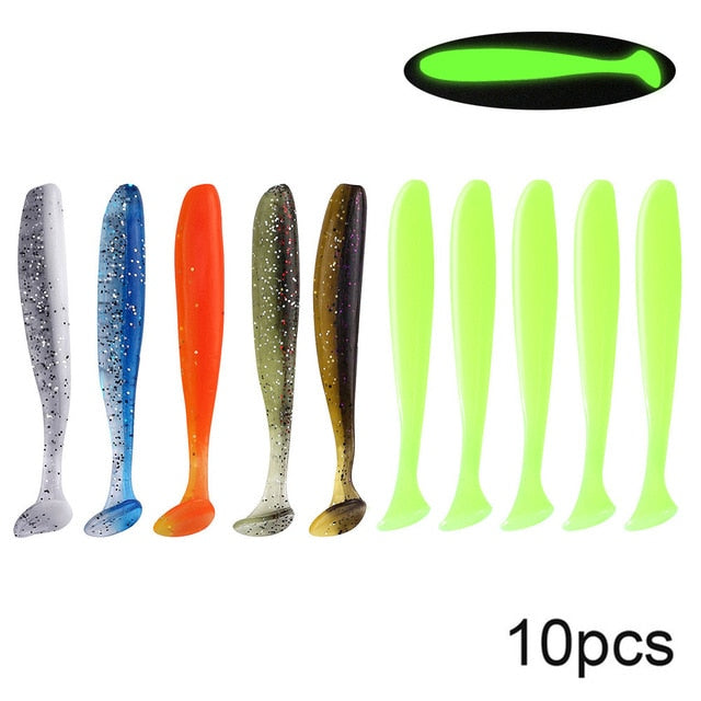 10pcs Soft Lures Silicone Bait 7cm 2g