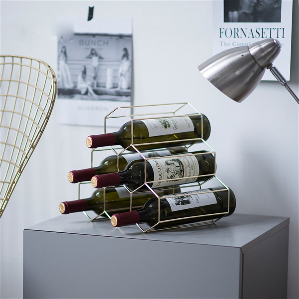 Geometric Wine Display