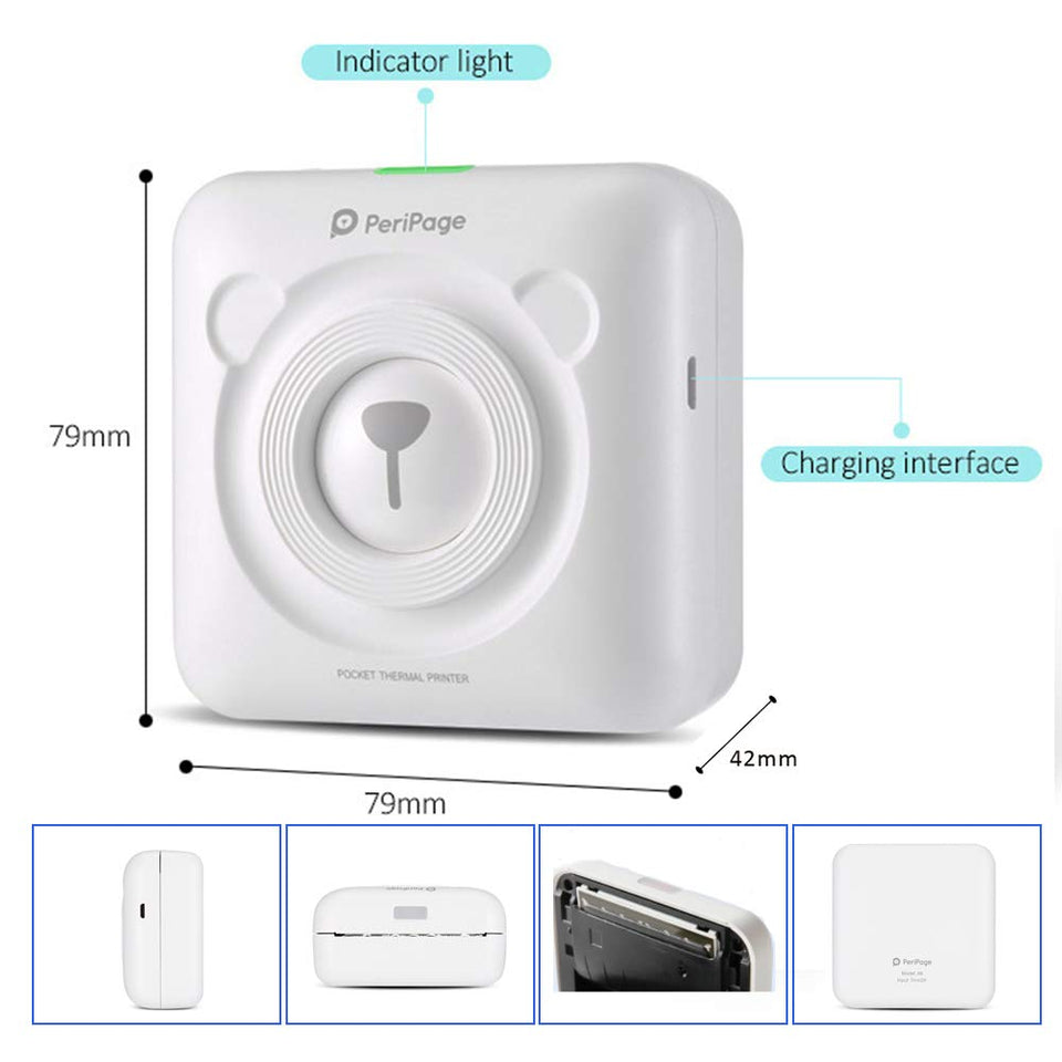 Portable Pocket Photo Printer Wireless Bluetooth