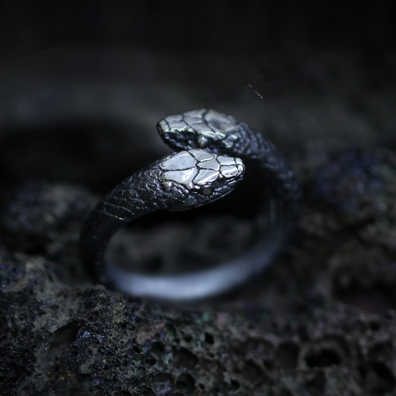 Double Snake Stainless Steel Ring