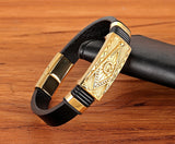 XQNI Genuine Leather Bracelet Gold Color