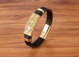 XQNI Genuine Leather Bracelet Gold Color