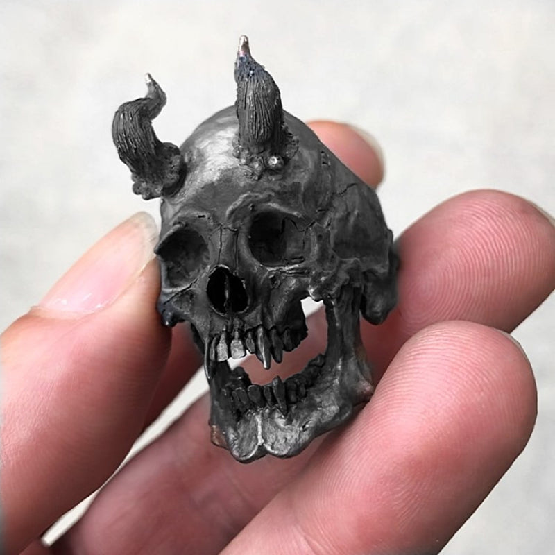 Black Stainless Steel Demon Skull Ring