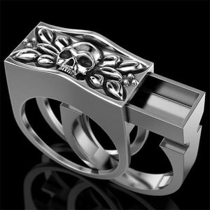 New Gold Silver Vintage Skull Male Ring