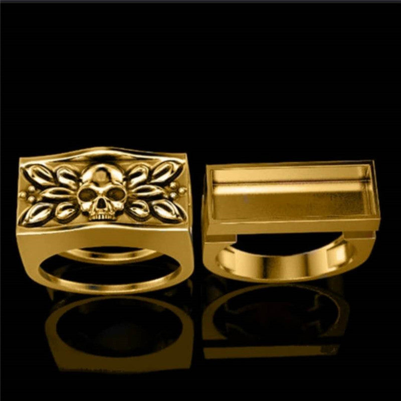 New Gold Silver Vintage Skull Male Ring