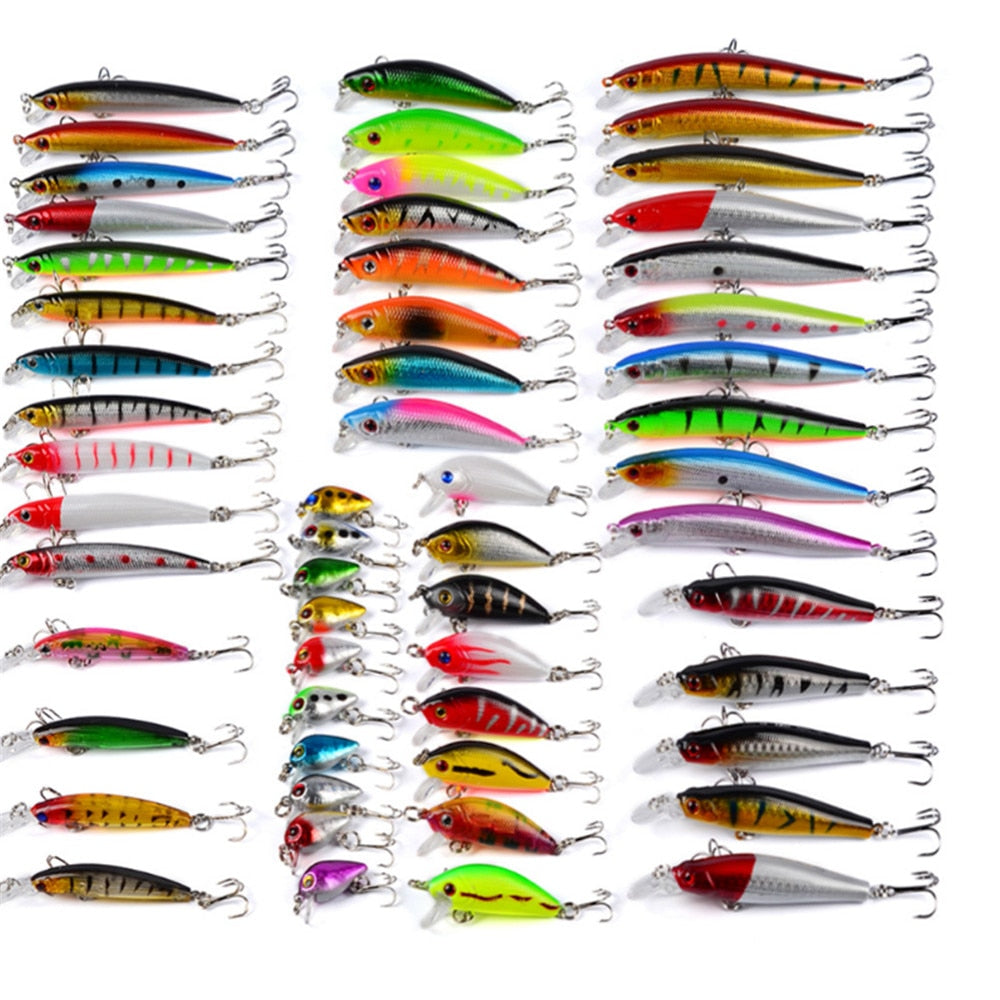 56Pcs Mixed Fishing Lure Bait Set