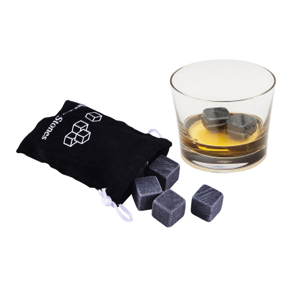 6pcs 100% Natural Whiskey Champagne Stones Sipping Ice Cube