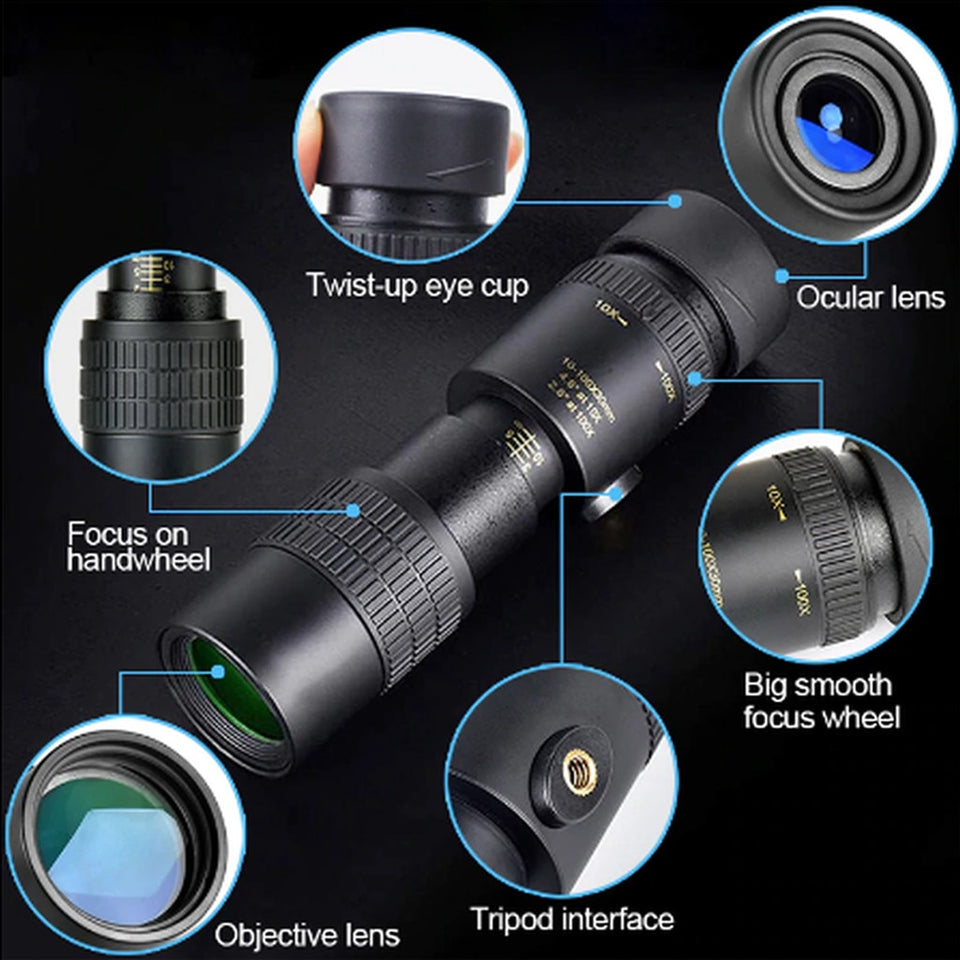 4K 10-300X40mm Super Telephoto Zoom Monocular Telescope