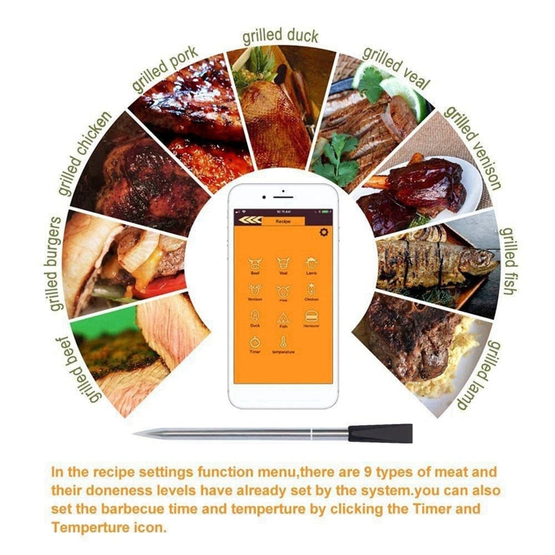 Wireless Meat Food Steak Thermometer