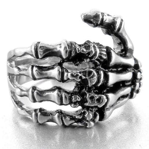 Silver Hand with Heart Rings