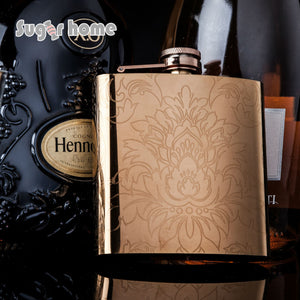 Stainless Steel Hip Flask flowers Flask for Alcohol Bottle
