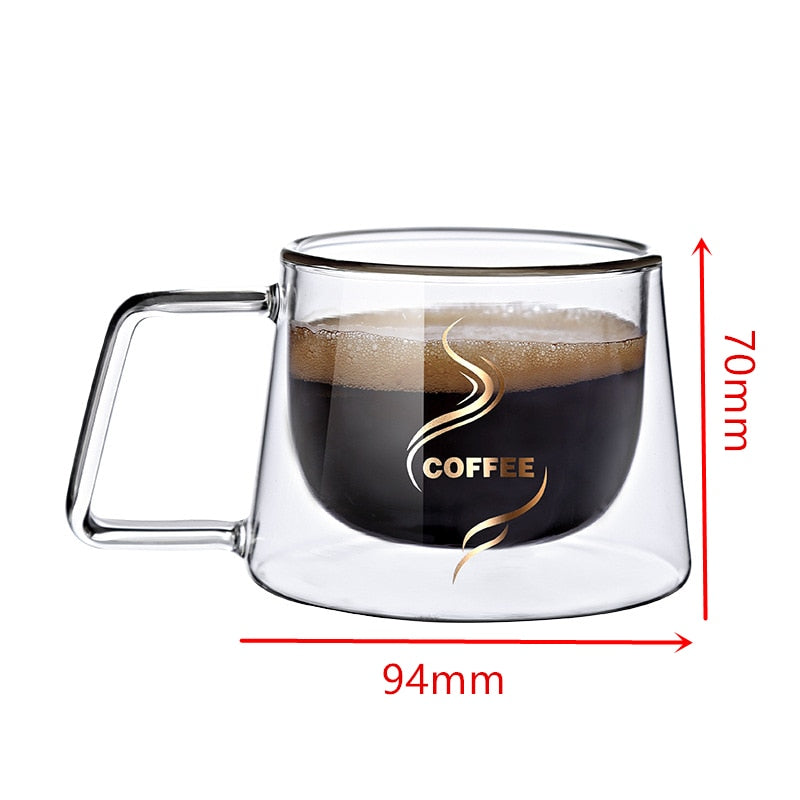 Luxury Double Wall Layer 200ml Glass Coffee