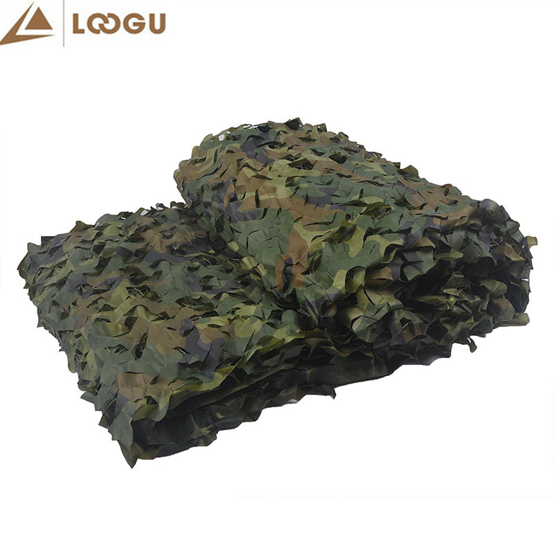 LOOGU 1.5M*2M Military Camouflage Net 150D Polyester Oxford Sun Shelter Car-Covers Tents Camouflage Netting for Camping Hunting