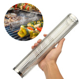 Round BBQ Grill Hot Cold Smoking Mesh Tube Smoke