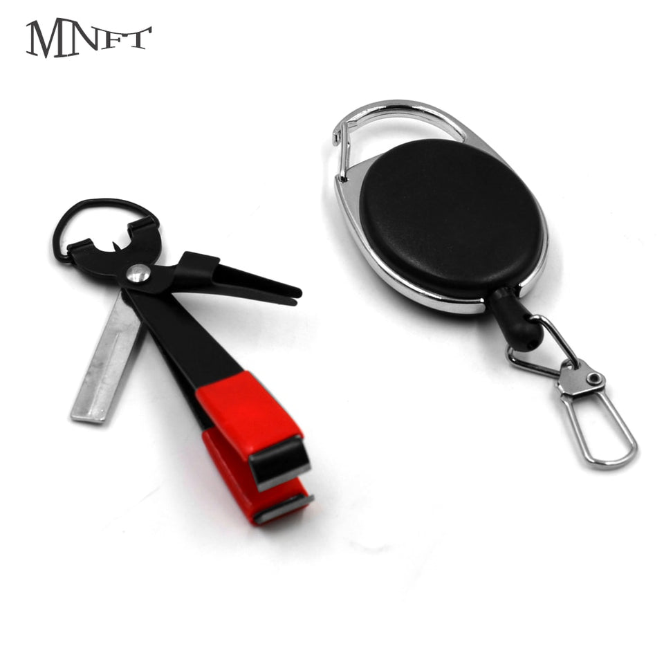 MNFT 1Pcs Fly Fishing Quick Knot Tool Pro Fast Hook Nail Knotter Lines Clipper Hook Eye Cleaner with Zinger Retractor